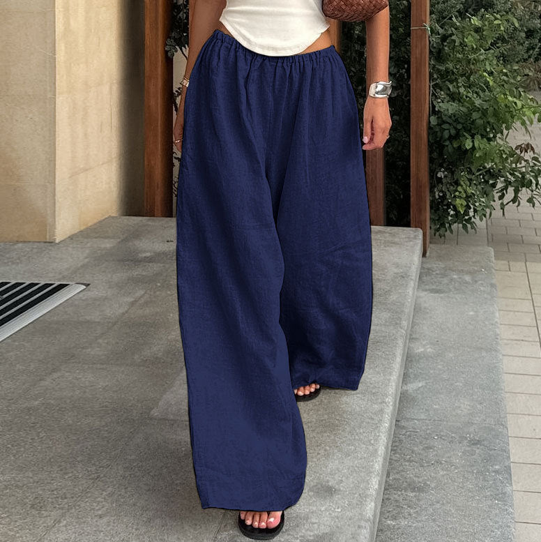 Linen Legend — Stylish Wide-Leg Cotton-Linen Pants