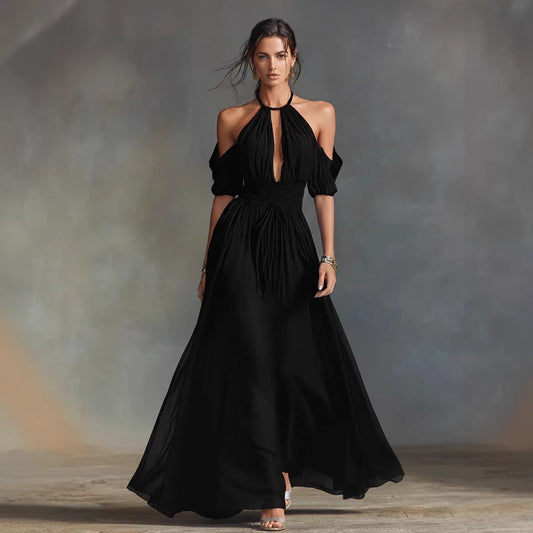 Maxi-mum Chic — Solid Halter Maxi Dress