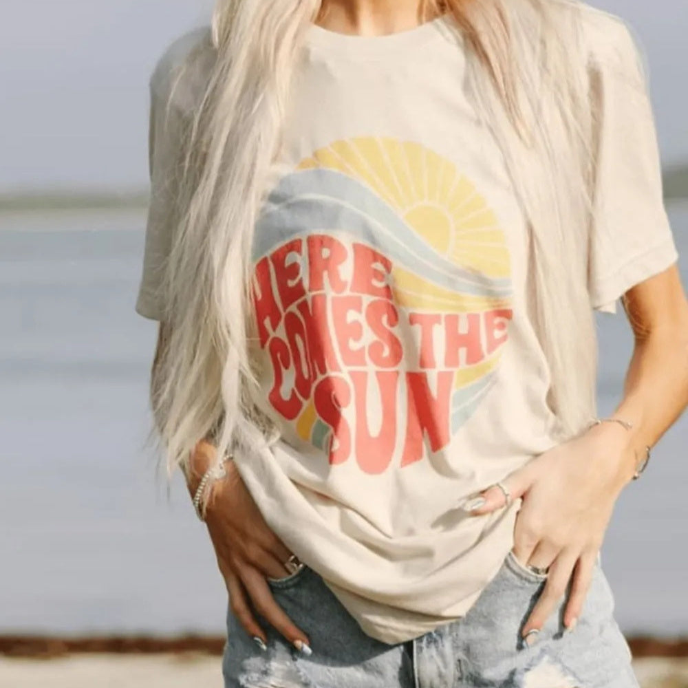 Round The World — Printed Casual Round-neck Top