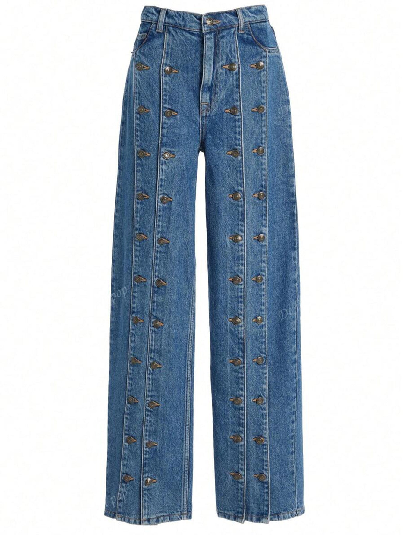 Slit Happens — Button-Front Straight-Leg Slit Jeans