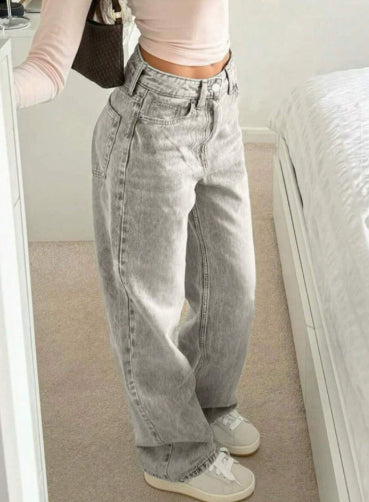The High & Mighty — Loose Straight High-Waisted Wide-Leg Pants