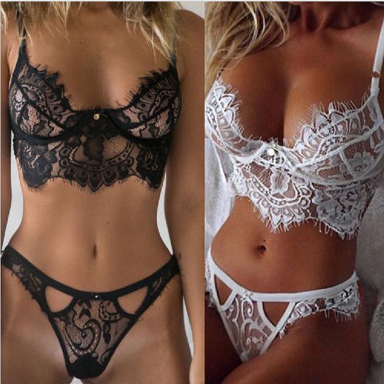 Lace Embrace — Sexy Eyelash Lace 3-Piece Lingerie