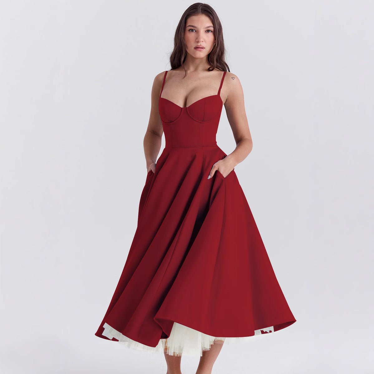 Mesh-Merizing — Double-Layer Maxi Slip Dress