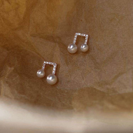 Melody of Pearls — Movement Notes Pearl Earrings for Women