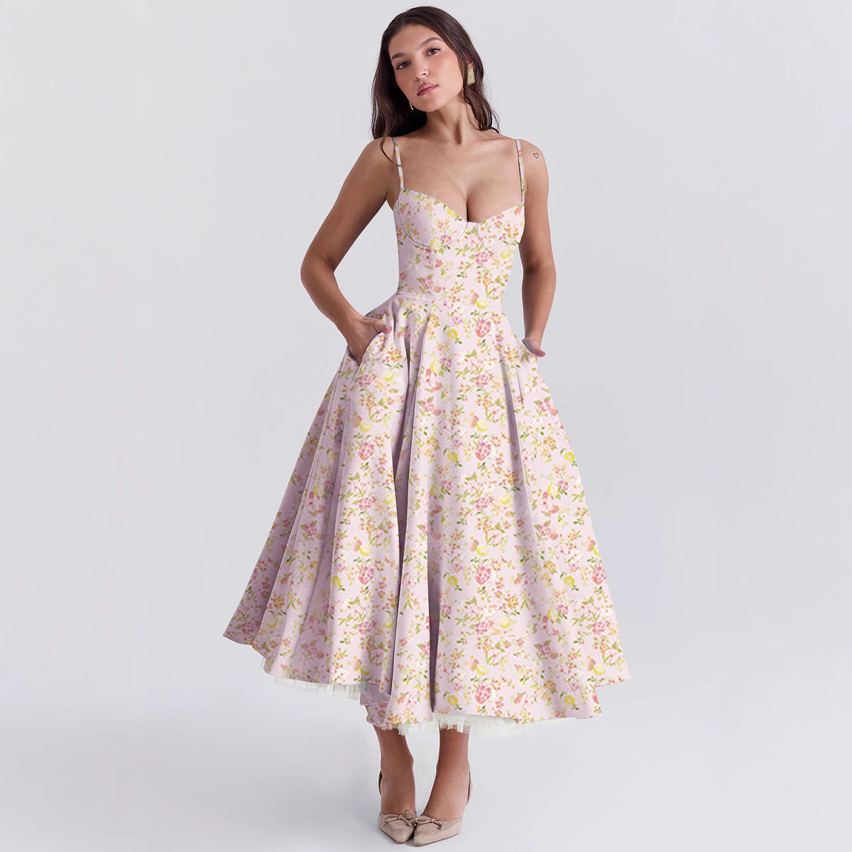 Mesh-Merizing — Double-Layer Maxi Slip Dress