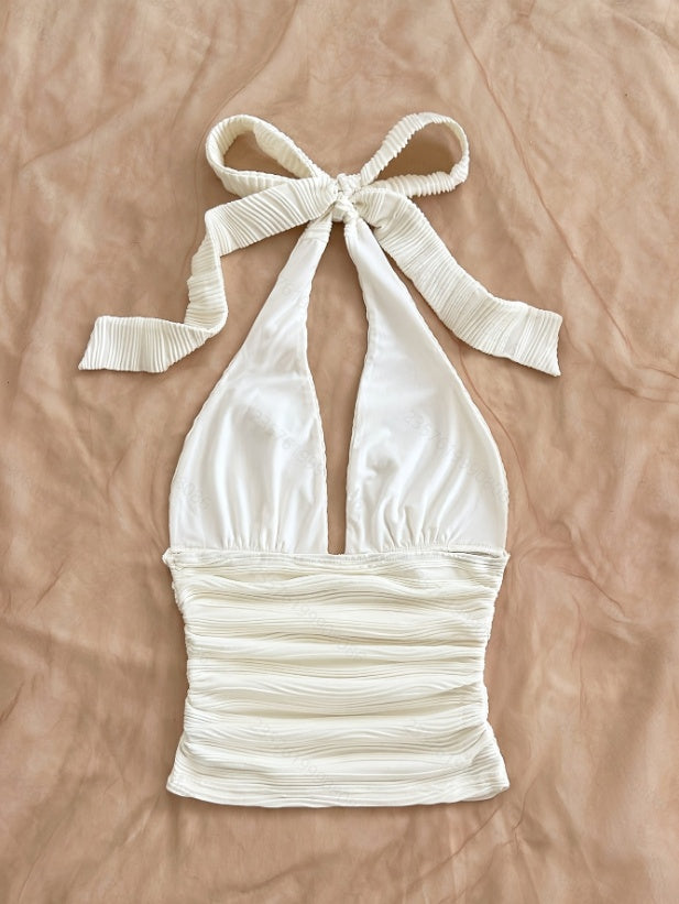 Ocean's Allure — Starfish Shell Knit Halter Top