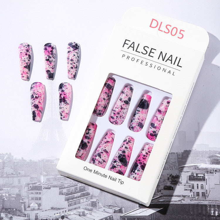 Marbleous! — Long Matte Marble European Fake Nails