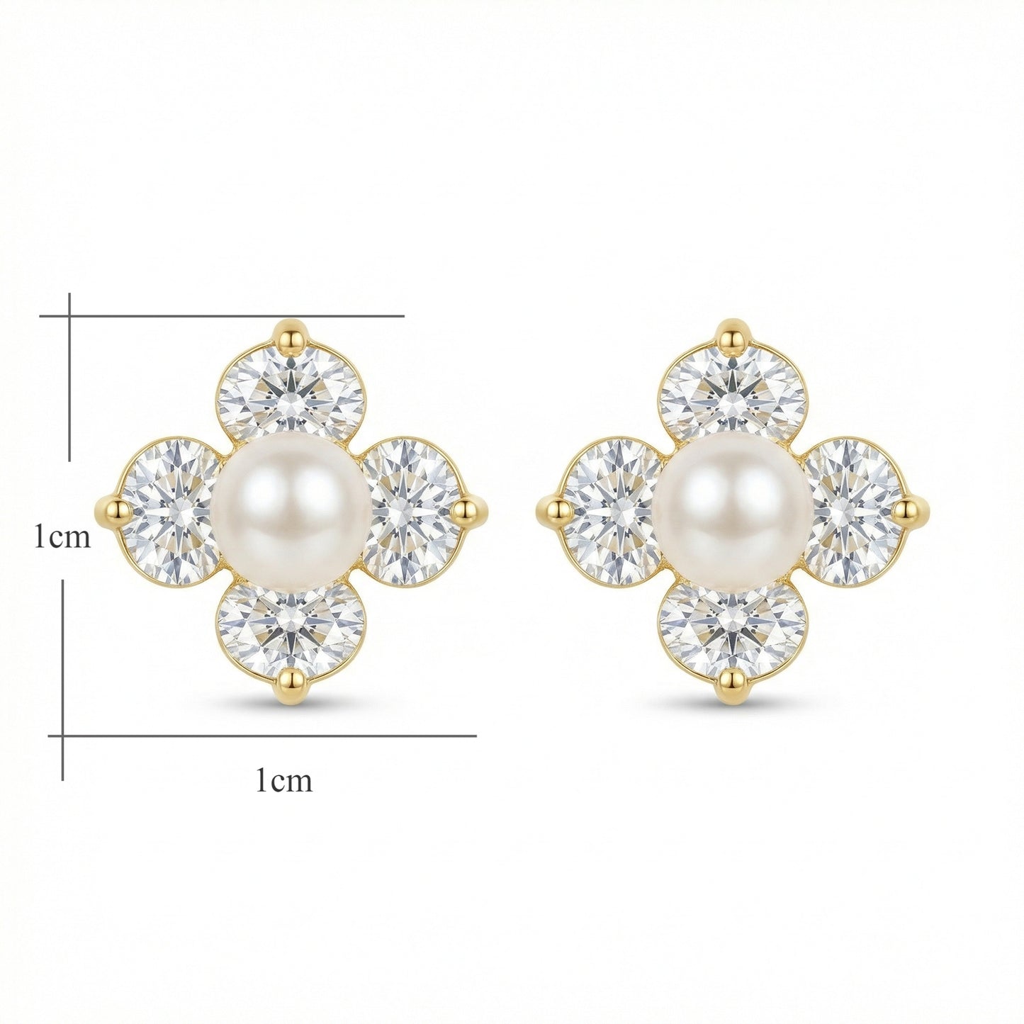 Bloomin' Brilliance — Silver Pearl & Gemstone Floral Studs