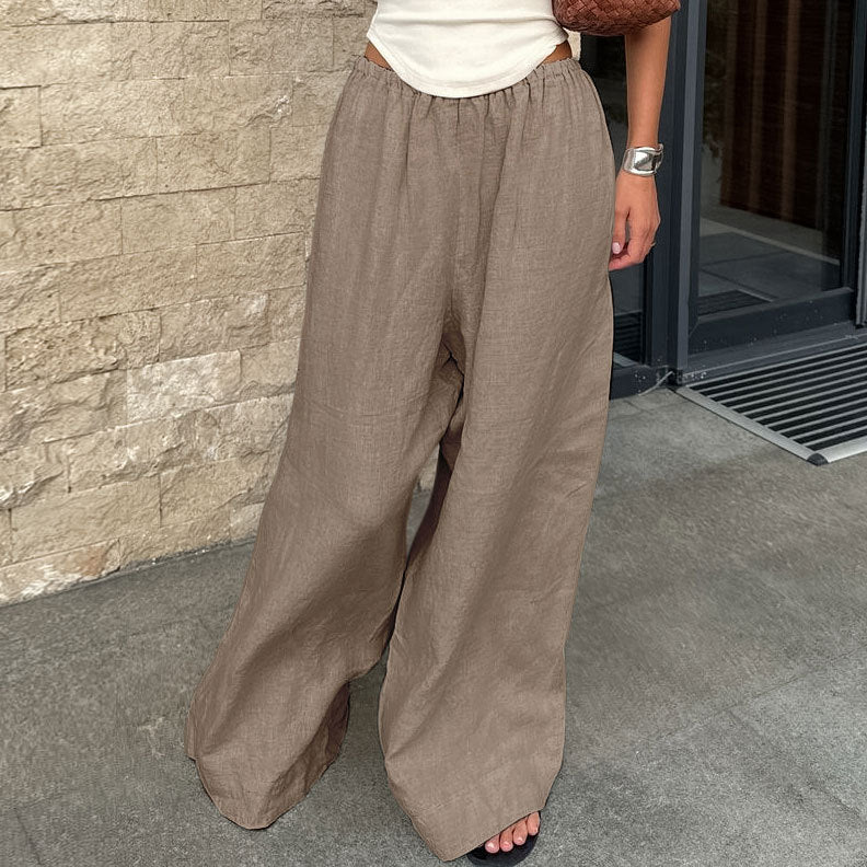 Linen Legend — Stylish Wide-Leg Cotton-Linen Pants