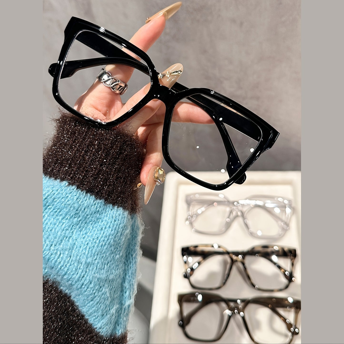 Square Up Your Style — Korean Trendy Square-Frame Glasses