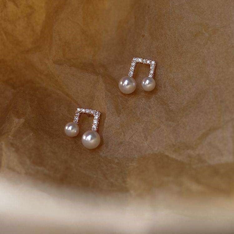 Melody of Pearls — Movement Notes Pearl Earrings for Women