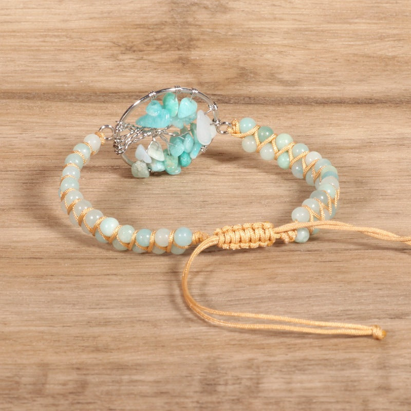 Braided Bliss — Tree-Shaped Charm Double-Strand Bracelet