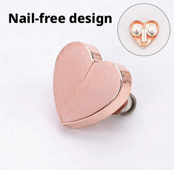 Hold My Heart — Rose Gold Love Curtain Buckle, 1pc