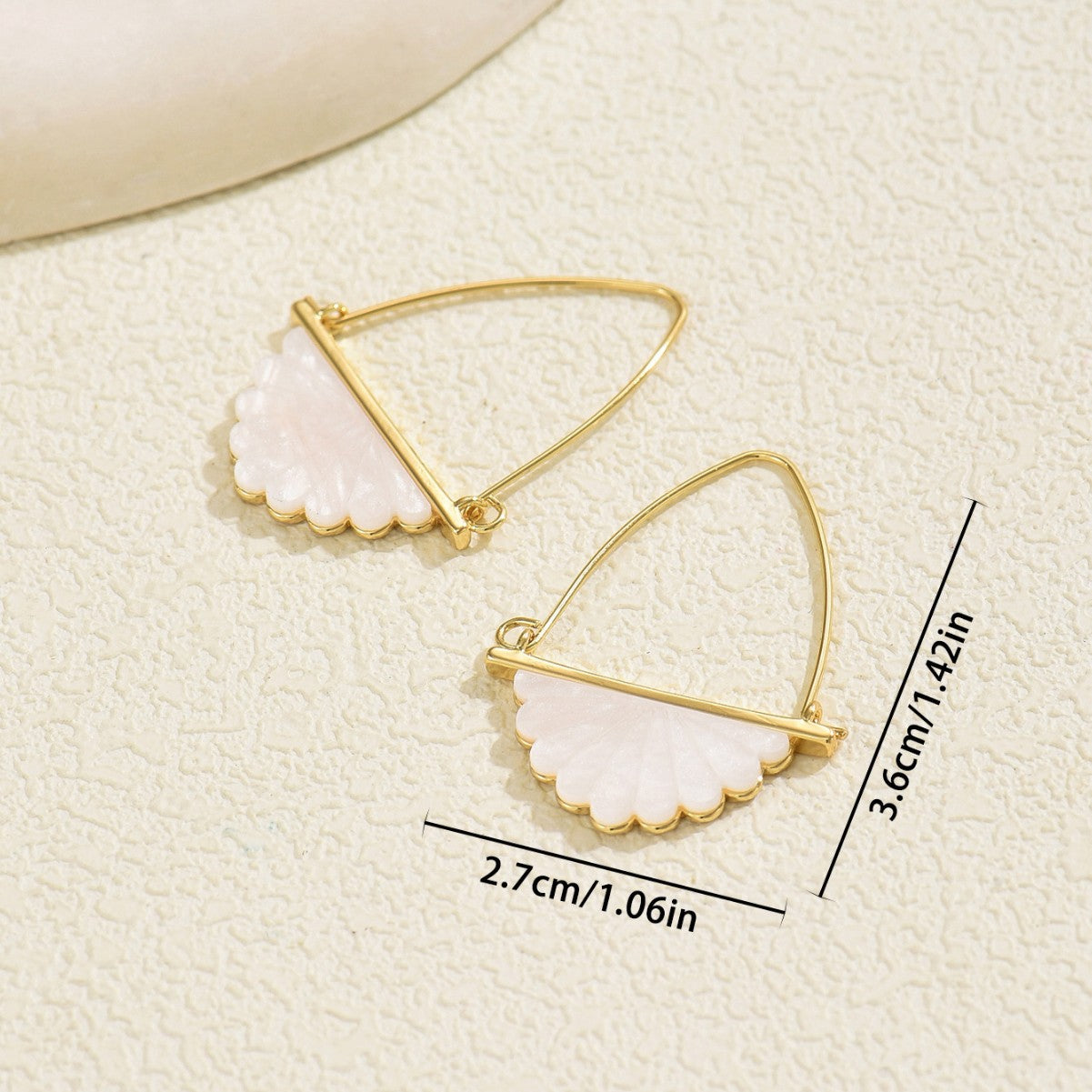 Fan-tastic Florals — Mother-of-Pearl Inlay Fan Ear Studs