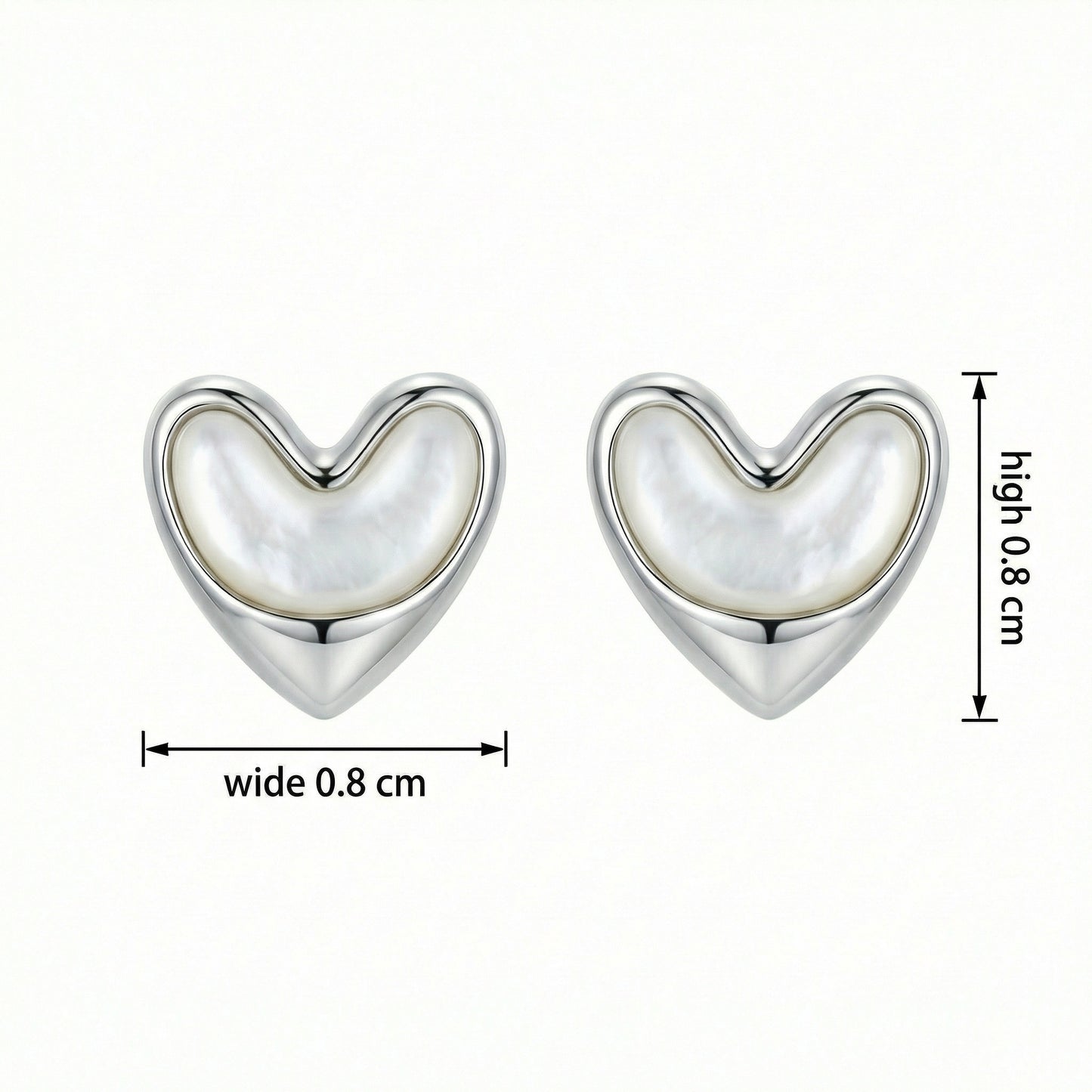 Motherly Love — Silver Mother-of-Pearl Heart Studs