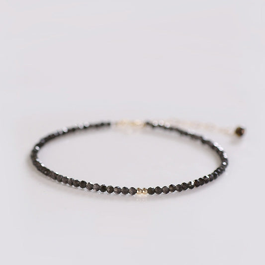 Ankle Obsession — Ultra-fine Natural Obsidian Anklet
