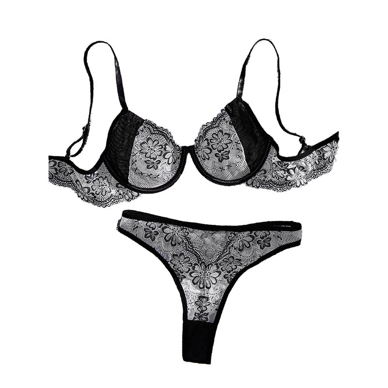 Floral Fantasy — Embroidered Underwear Suit