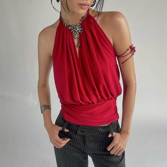 Va-Va-Voom Cami — Deep V-Neck Bustier with Lace-Up Waist