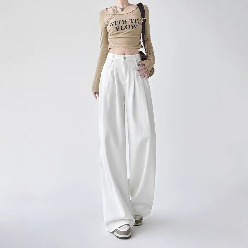 White Hot — Women's White Wide-Leg Straight Jeans