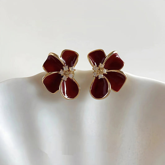 Floral Fancy — S925 Drop-Glaze Flower Earrings