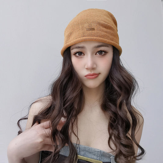 Linen & Order — Knitted Fisherman Hat with Leather Patch