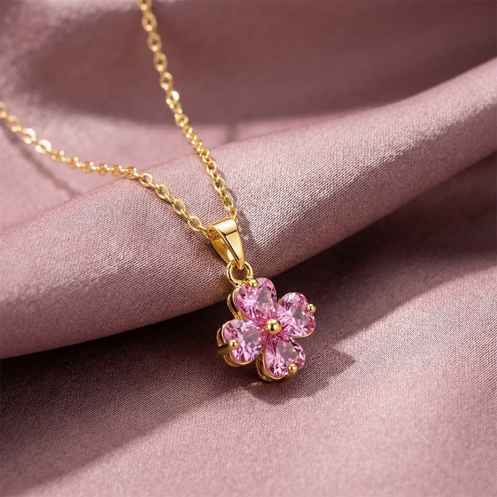 Clover Charm — Diamond Four-Leaf Clover Necklace