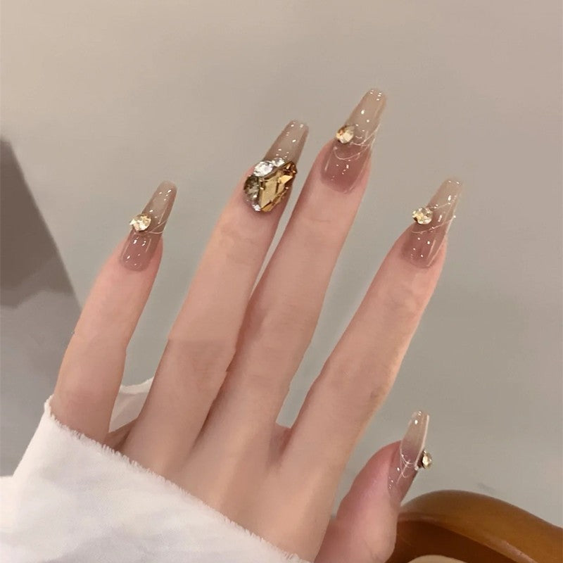 Bubbly Tips — Champagne & Astringent Fake Nails