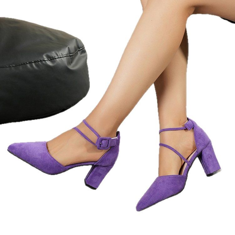 Buckle Up, Buttercup — Pointed Toe Buckle Strap High Heel Sandals