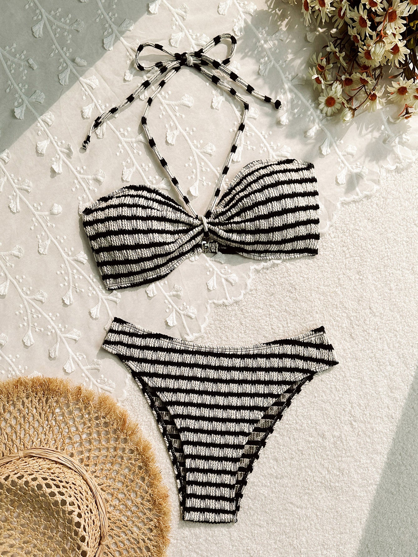 Stripe Hype — Striped Print Split Bikini for Women
