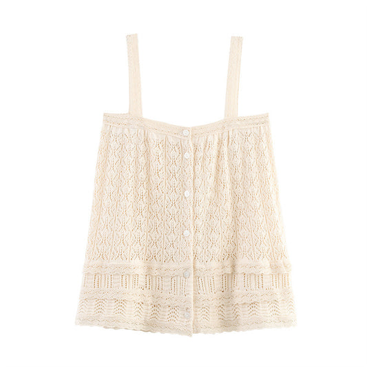 Knit Wit — Jacquard Mesh Knit Crop Top