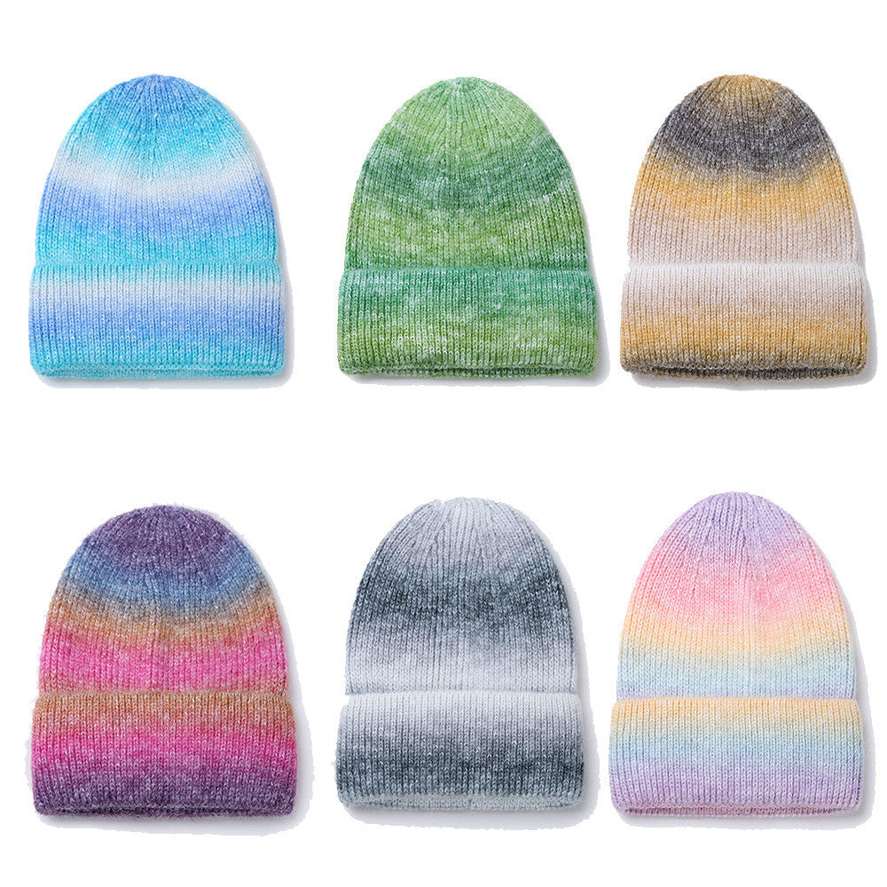 Gradient Yarn Hat Women's Fashion Knitted Hat