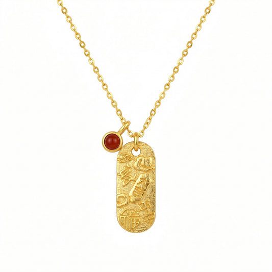 Symbolic Sparkle — .925 Silver Red Gemstone Pendant