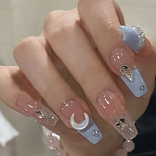 Twinkle, Twinkle — Star and Moon Design Fake Nails