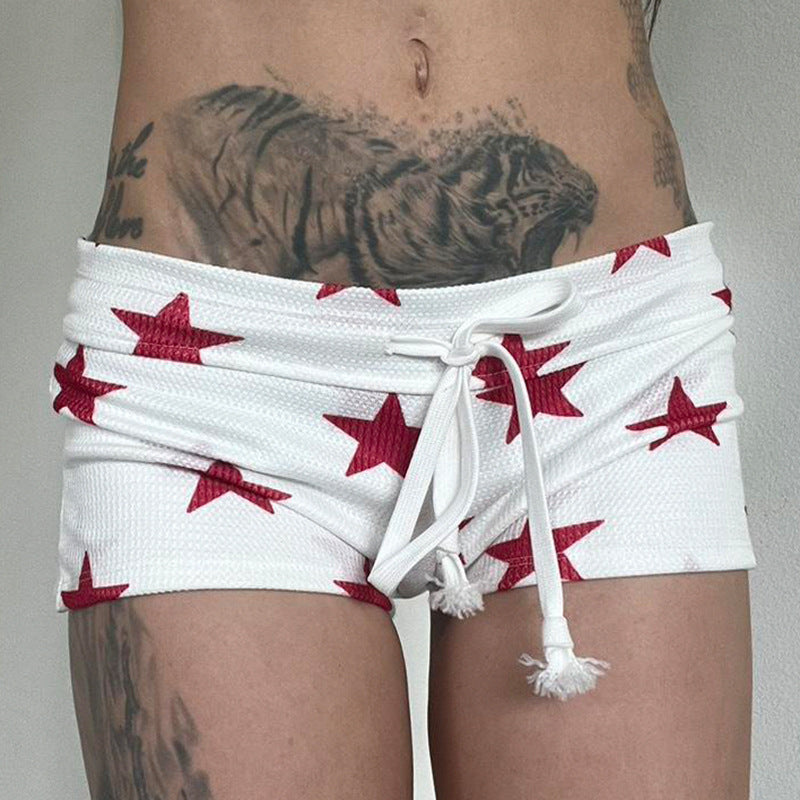 Starry Eyed — Star Print Contrast Casual Shorts