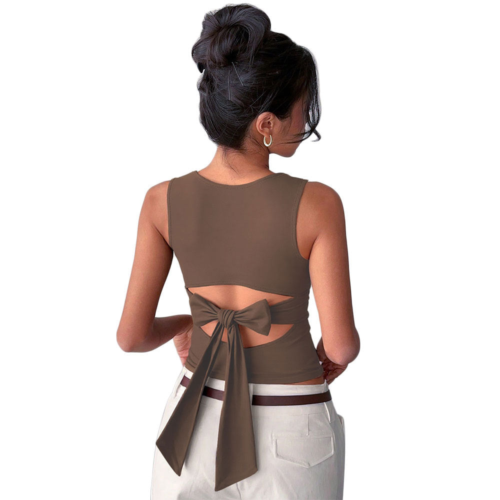 Bow-tiful Back — Elegant Fashion Tee with Bow Back Design