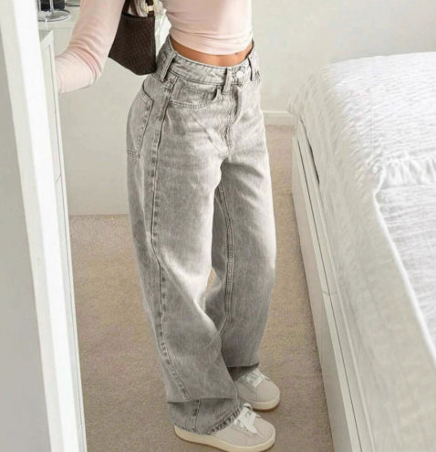 The High & Mighty — Loose Straight High-Waisted Wide-Leg Pants