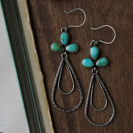 Aqua-dorable Drops — Retro Turquoise Waterdrop Earrings
