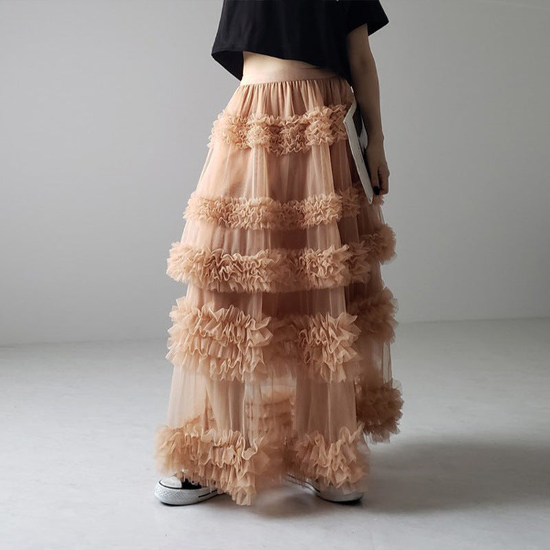 Mesh-merizing — 3-Layer Spliced Mesh Japanese Skirt