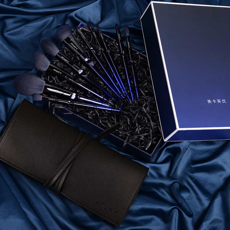 Brushstroke Bliss — 10-Piece Blue Makeup Brush Set