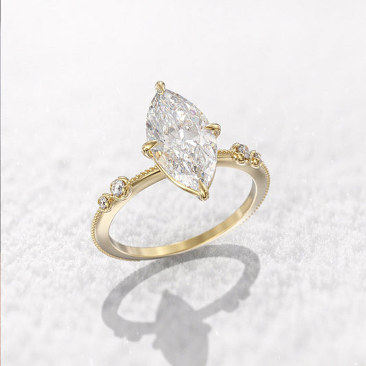 Zircon Zest — Classic Marquise-Cut Zircon Ring for Women
