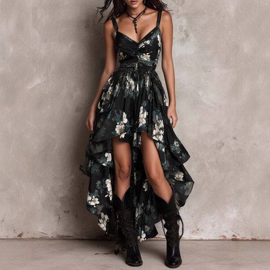 Vacay Vixen — V-Neck High-Slit Maxi Dress
