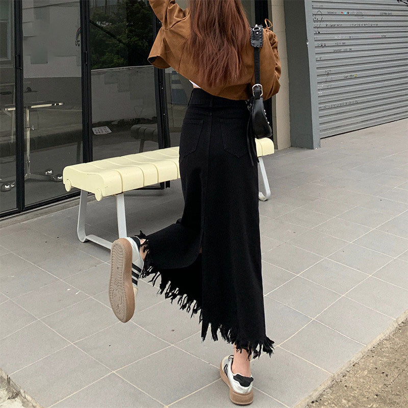 Denim Diva Skirt — Tummy-Control Outerwear Pear-Shaped Denim Skirt