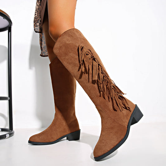 Suede Dreams — Tassel Over-the-Knee Boots