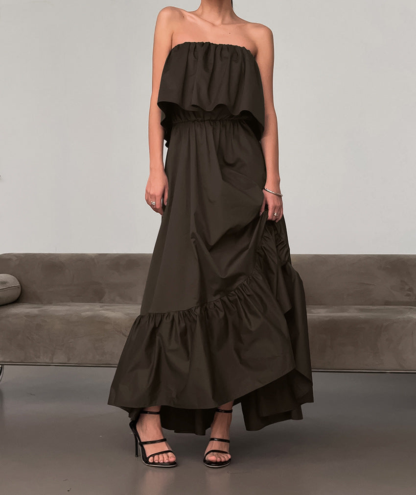 Bare-Shoulder Beauty — Ruffled Strapless Dress