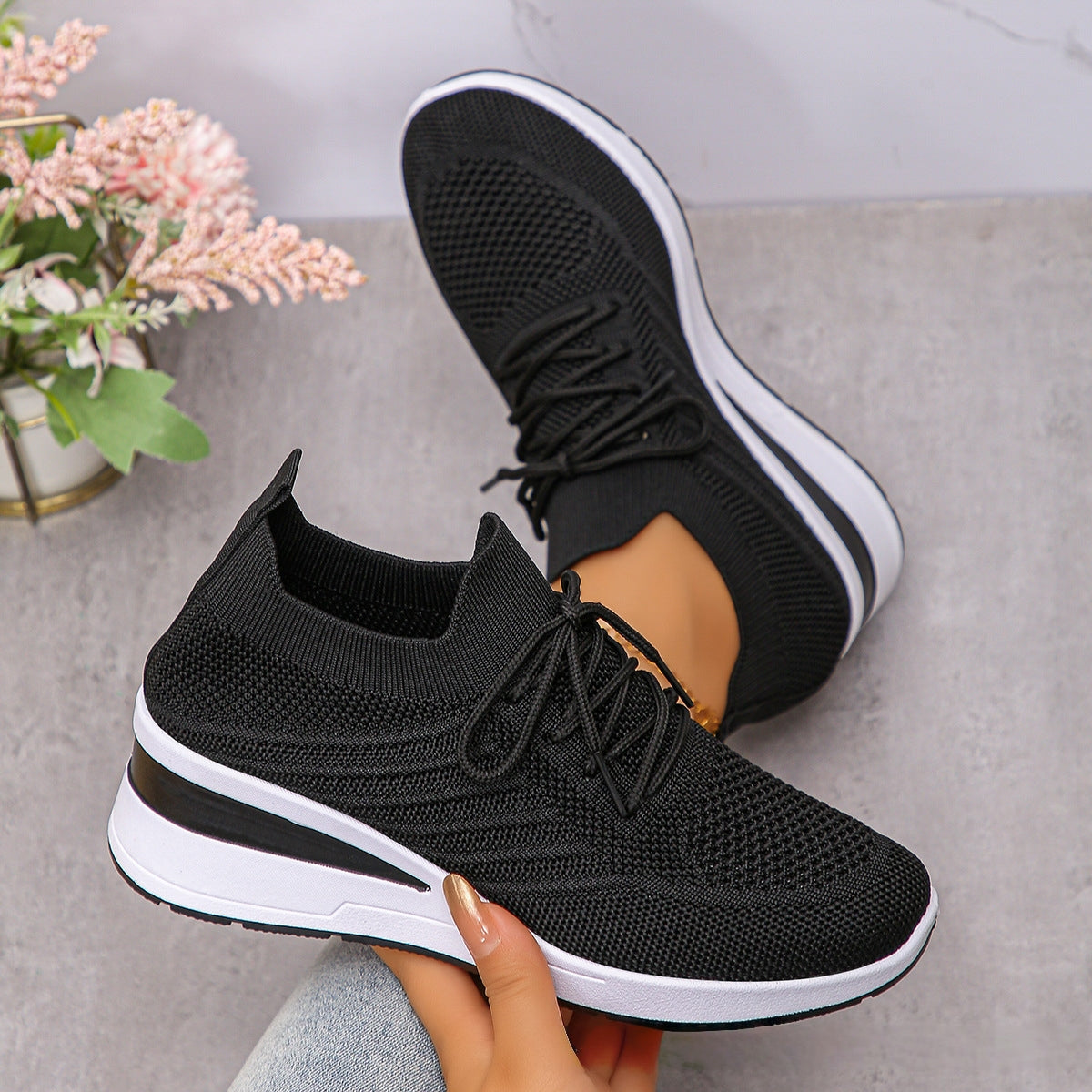 Knit Know-How — Multi-Colored Flyknit Slip-On Sneakers