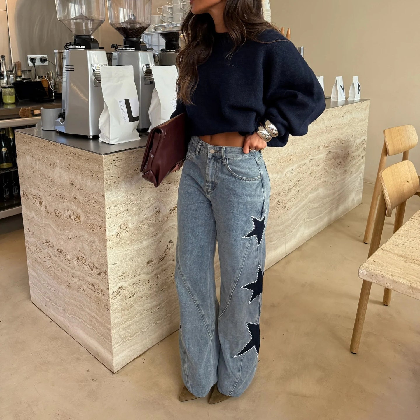 Star Quality — Star Loose Straight Leg Denim Pants