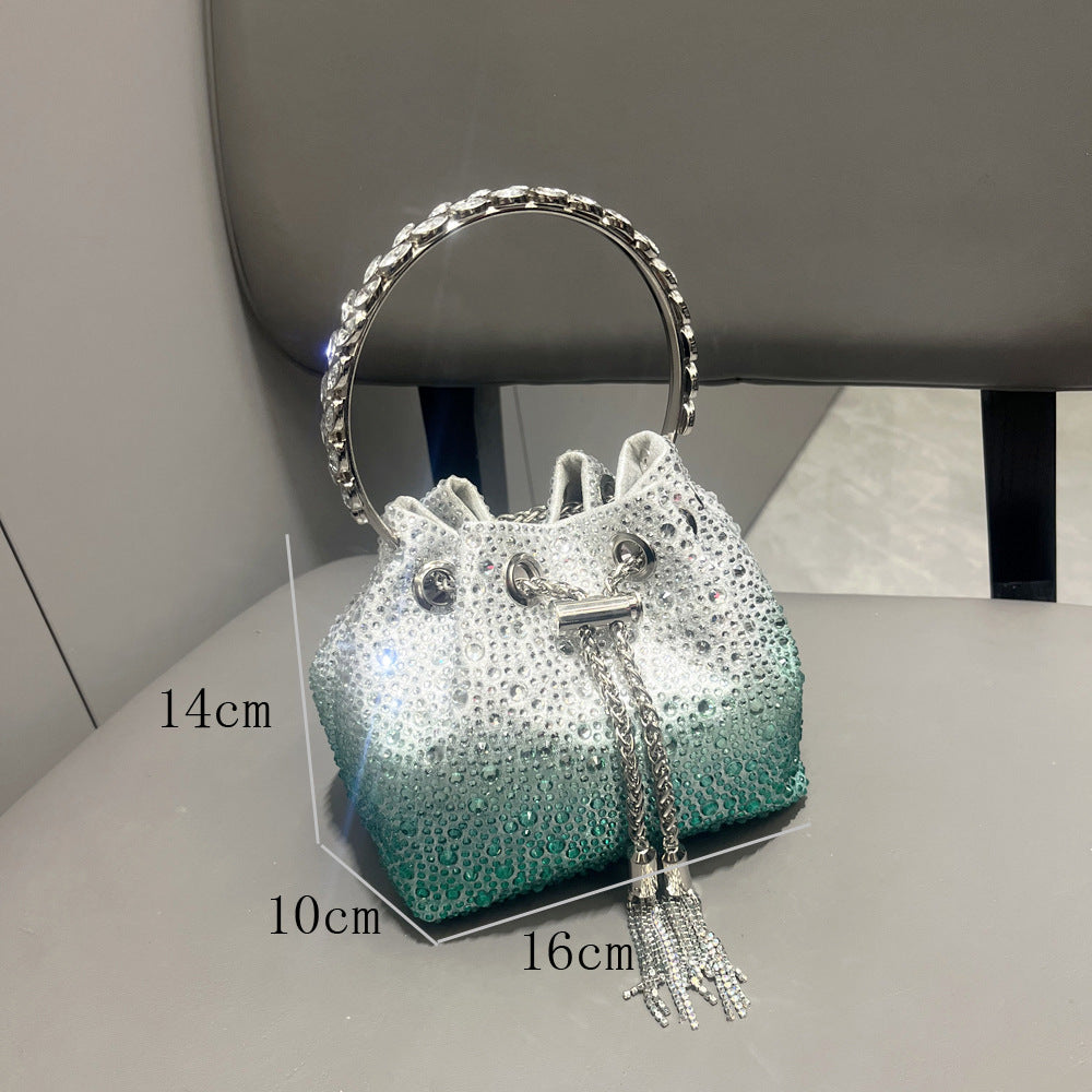 Shine On — Drawstring Rhinestone Crossbody Handbag