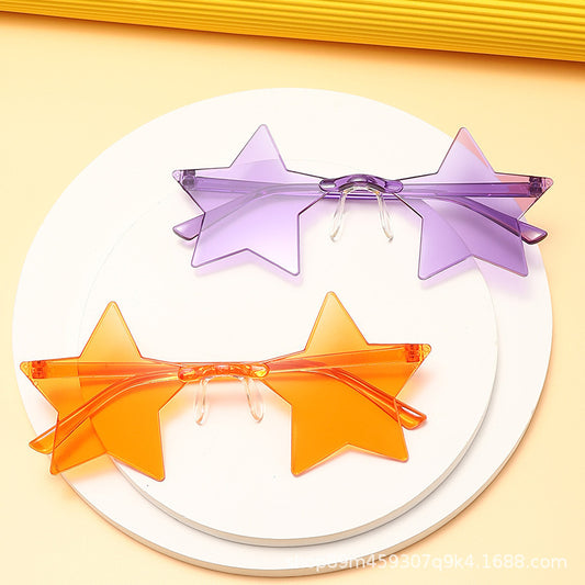 Party Gathering Thin-frame Pentagram Frameless Decorative Glasses