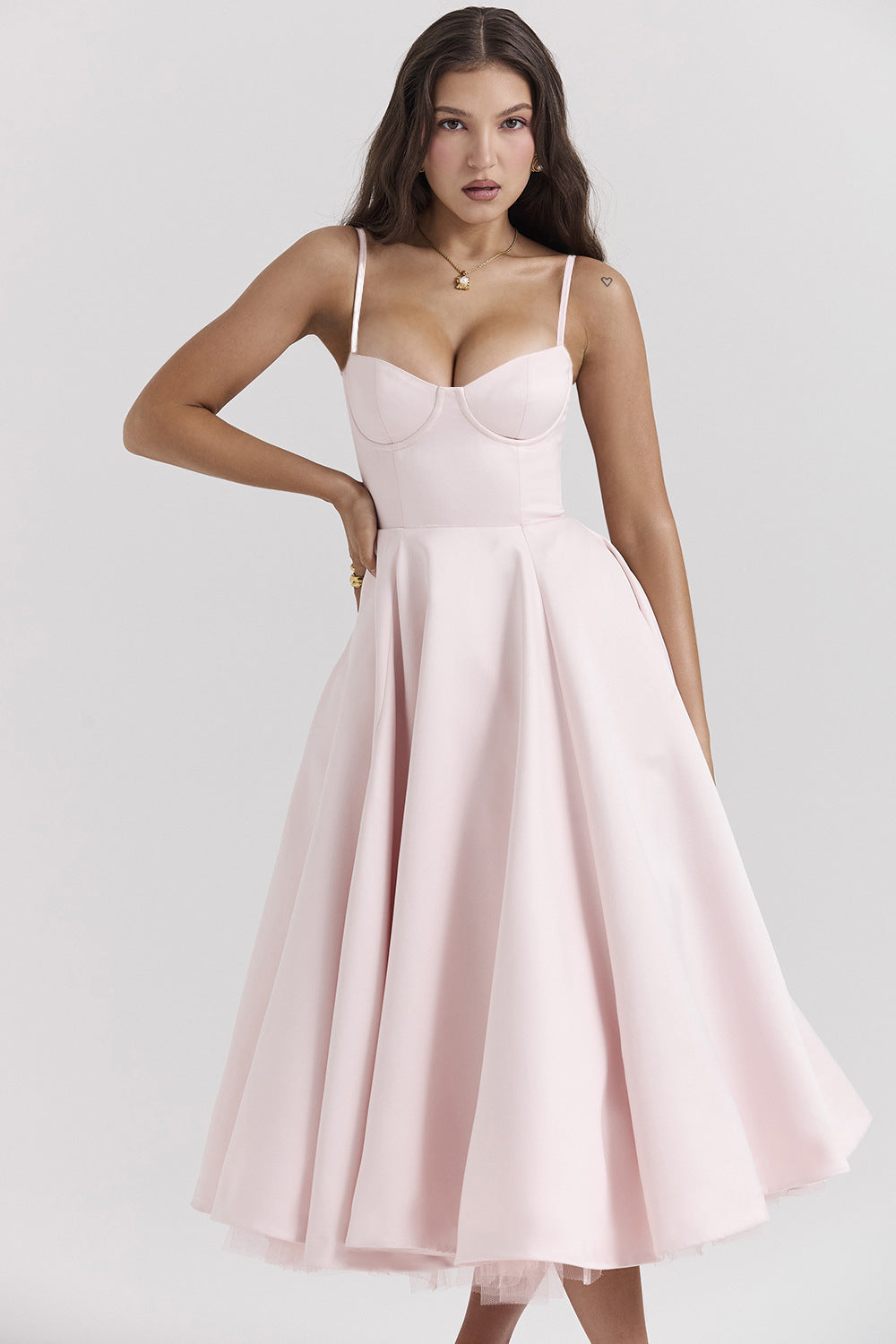 Mesh-Merizing — Double-Layer Maxi Slip Dress