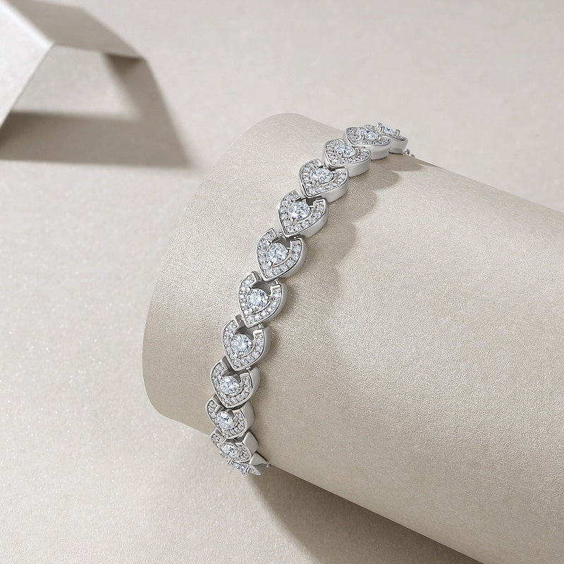 Wrist Radiance — S925 Platinum Plated Moissanite Bracelet